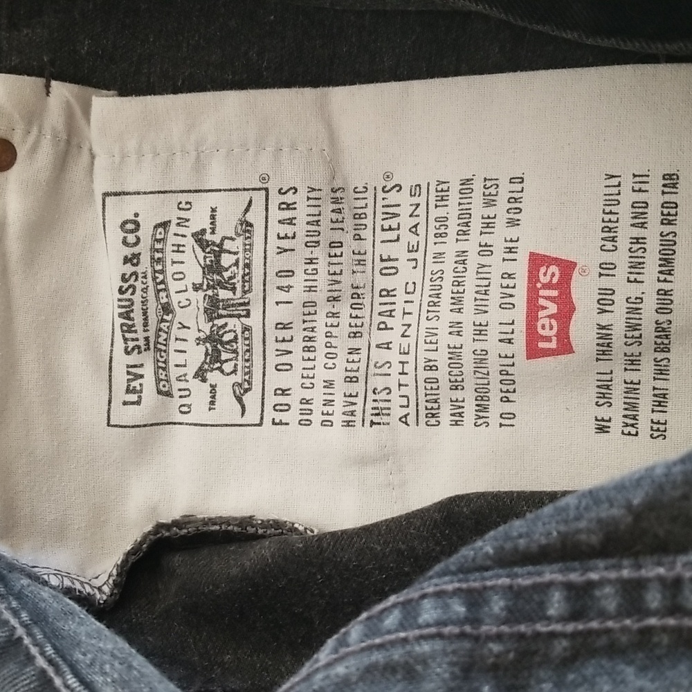 Vintage LEVI'S 551 Black Womens Size 18 Short. Mom Jeans Relaxed Taper. VINTAGE - Picture 3 of 6